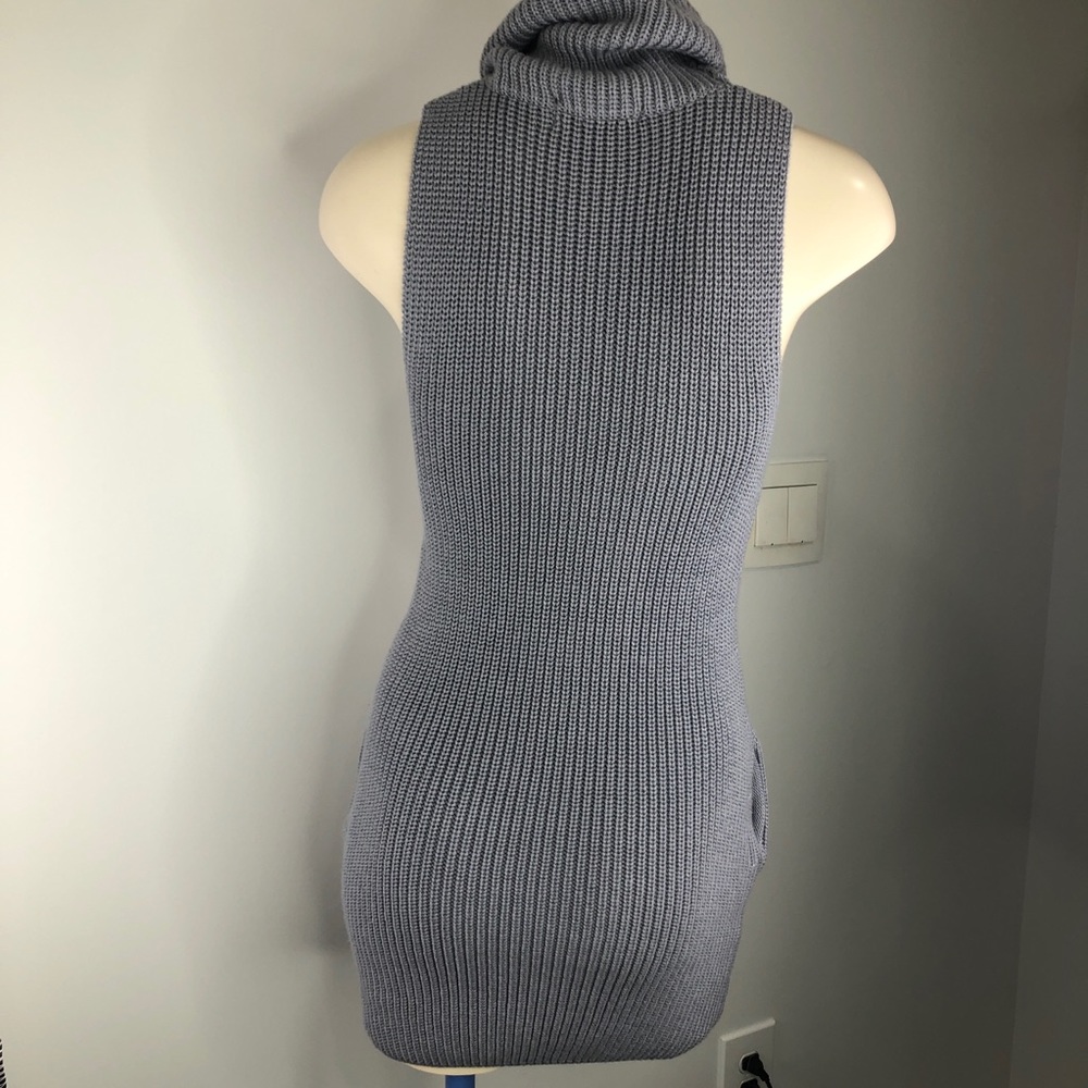 NWOT HAODUOYI grey/blue textured knit dress  M - Picture 7 of 9
